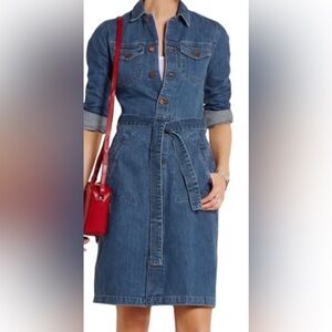 Madewell Blue Denim Long Sleeve Dress